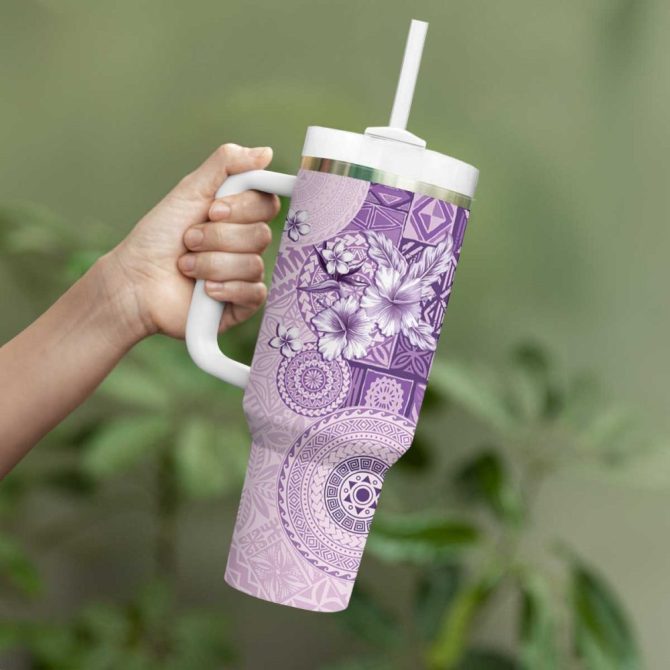 Hibiscus Flowers Custom Stanley Quencher 40Oz Stainless Steel Tumbler - Image 4