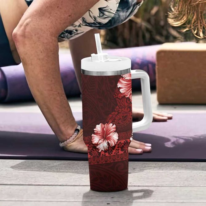 Hibiscus Flowers Custom Stanley Quencher 40Oz Stainless Steel Tumbler - Image 6