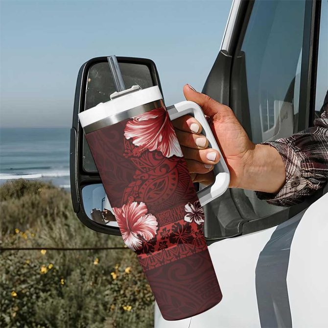 Hibiscus Flowers Custom Stanley Quencher 40Oz Stainless Steel Tumbler - Image 7