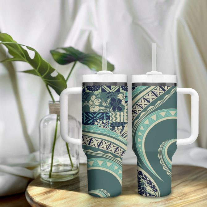 Hibiscus Tribal Vintage Custom Stanley Quencher 40Oz Stainless Steel Tumbler - Image 10