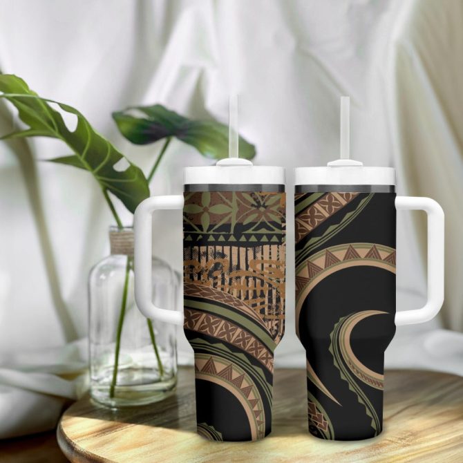 Hibiscus Tribal Vintage Custom Stanley Quencher 40Oz Stainless Steel Tumbler - Image 10
