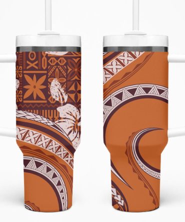 Hibiscus Tribal Vintage Custom Stanley Quencher 40Oz Stainless Steel Tumbler
