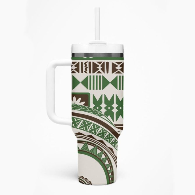 Hibiscus Tribal Vintage Custom Stanley Quencher 40Oz Stainless Steel Tumbler - Image 2