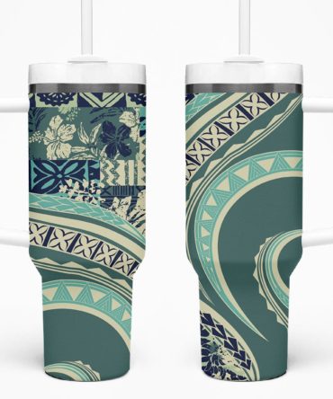 Hibiscus Tribal Vintage Custom Stanley Quencher 40Oz Stainless Steel Tumbler