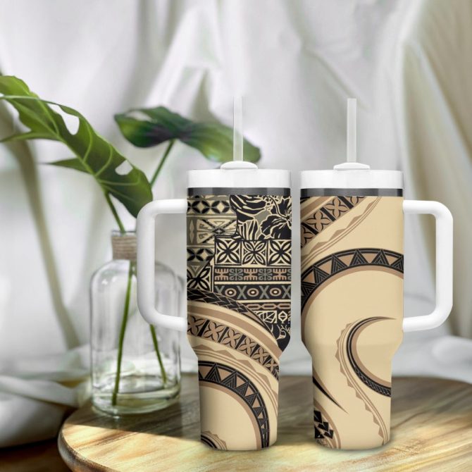 Hibiscus Tribal Vintage Custom Stanley Quencher 40Oz Stainless Steel Tumbler - Image 10