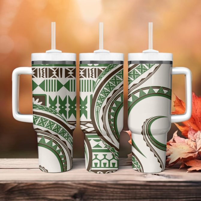 Hibiscus Tribal Vintage Custom Stanley Quencher 40Oz Stainless Steel Tumbler - Image 5
