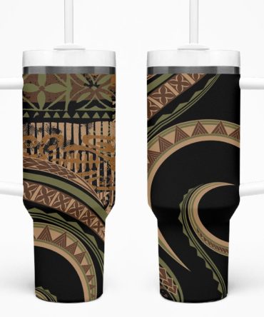 Hibiscus Tribal Vintage Custom Stanley Quencher 40Oz Stainless Steel Tumbler