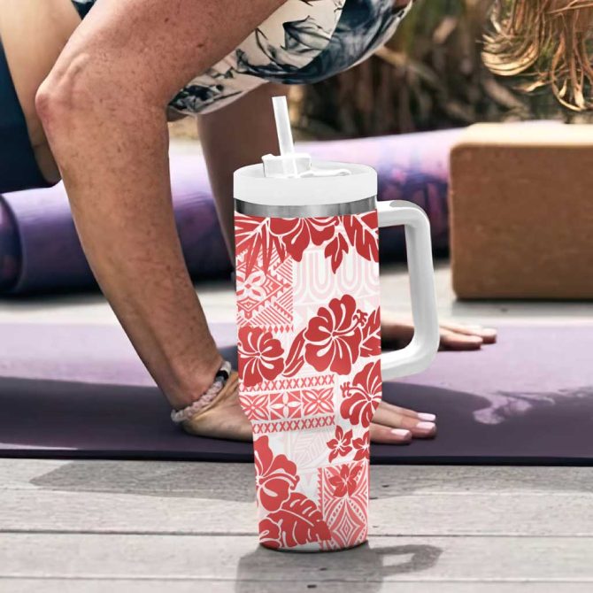 Hibiscus Vintage Flowers Custom Stanley Quencher 40Oz Stainless Steel Tumbler - Image 6