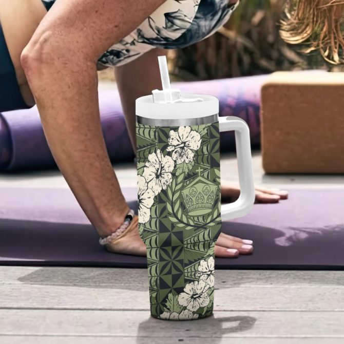 Hibiscus Vintage Flowers Custom Stanley Quencher 40Oz Stainless Steel Tumbler - Image 7