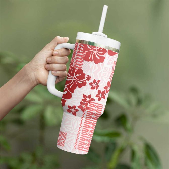 Hibiscus Vintage Flowers Custom Stanley Quencher 40Oz Stainless Steel Tumbler - Image 3