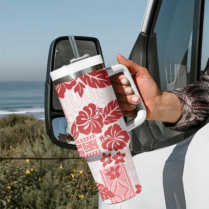 Hibiscus Vintage Flowers Custom Stanley Quencher 40Oz Stainless Steel Tumbler - Image 7