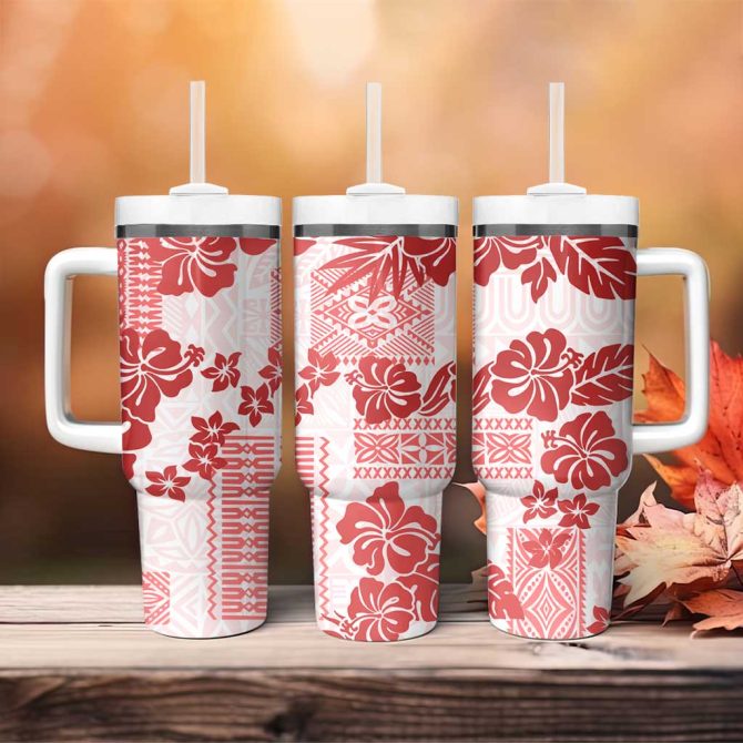 Hibiscus Vintage Flowers Custom Stanley Quencher 40Oz Stainless Steel Tumbler - Image 4
