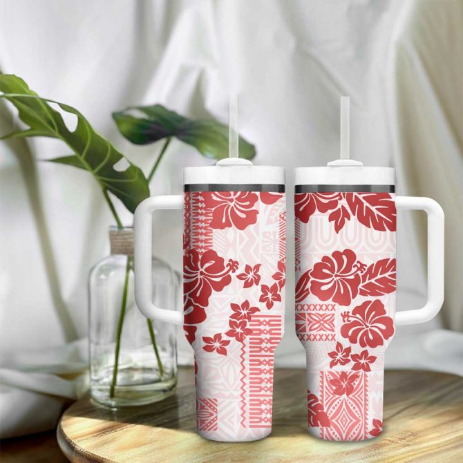 Hibiscus Vintage Flowers Custom Stanley Quencher 40Oz Stainless Steel Tumbler - Image 9