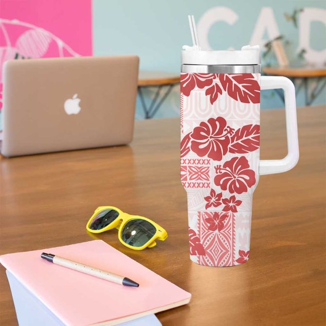 Hibiscus Vintage Flowers Custom Stanley Quencher 40Oz Stainless Steel Tumbler - Image 5
