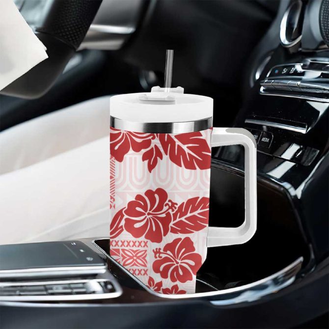 Hibiscus Vintage Flowers Custom Stanley Quencher 40Oz Stainless Steel Tumbler - Image 8