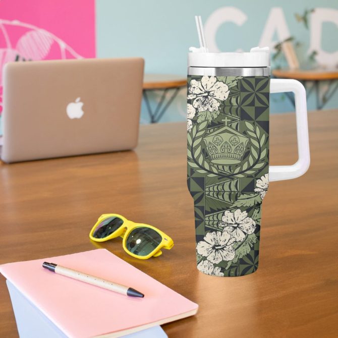 Hibiscus Vintage Flowers Custom Stanley Quencher 40Oz Stainless Steel Tumbler - Image 6