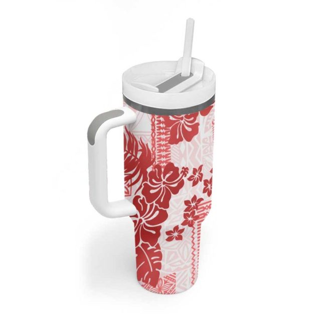 Hibiscus Vintage Flowers Custom Stanley Quencher 40Oz Stainless Steel Tumbler - Image 2