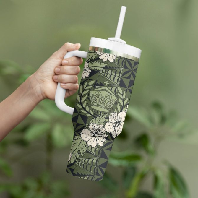 Hibiscus Vintage Flowers Custom Stanley Quencher 40Oz Stainless Steel Tumbler - Image 4