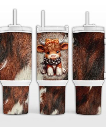 Highland Cow Custom Stanley Quencher 40Oz Stainless Steel Tumbler