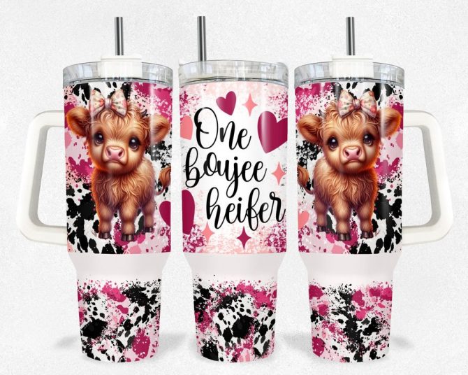 Highland Cow Custom Stanley Quencher 40Oz Stainless Steel Tumbler