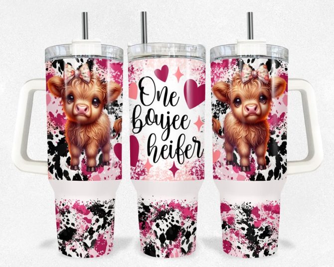 Highland Cow Custom Stanley Quencher 40Oz Stainless Steel Tumbler - Image 2