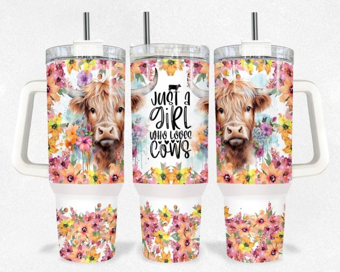 Highland Cow Custom Stanley Quencher 40Oz Stainless Steel Tumbler - Image 2