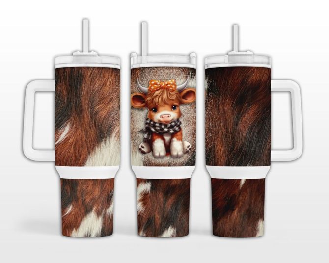 Highland Cow Custom Stanley Quencher 40Oz Stainless Steel Tumbler - Image 2