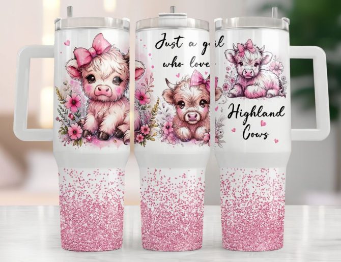 Highland Cow Custom Stanley Quencher 40Oz Stainless Steel Tumbler - Image 2