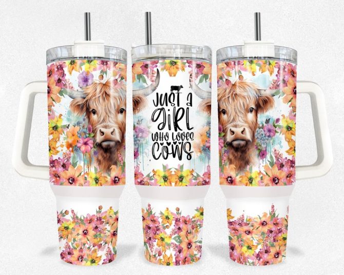 Highland Cow Custom Stanley Quencher 40Oz Stainless Steel Tumbler