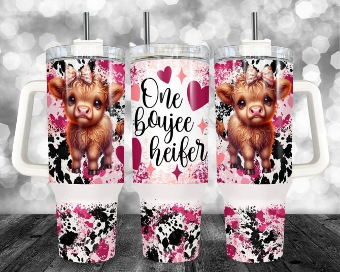 Highland Cow Custom Stanley Quencher 40Oz Stainless Steel Tumbler - Image 7