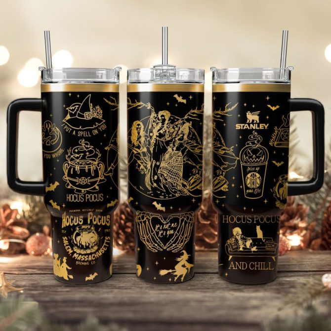 Hocus Pocus Movies Custom Stanley Quencher 40Oz Stainless Steel Tumbler With Handle