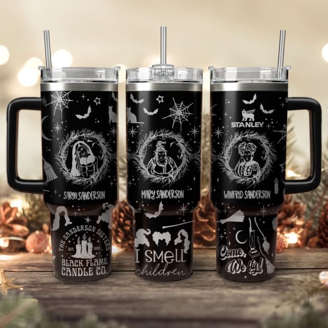 Hocus Pocus Movies Custom Stanley Quencher 40Oz Stainless Steel Tumbler With Handle
