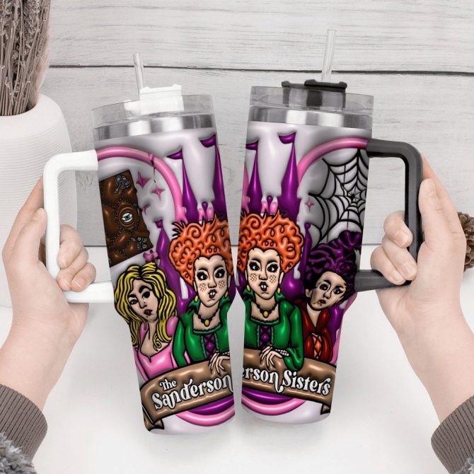 Hocus Pocus Movies Custom Stanley Quencher 40Oz Stainless Steel Tumbler With Handle - Image 4