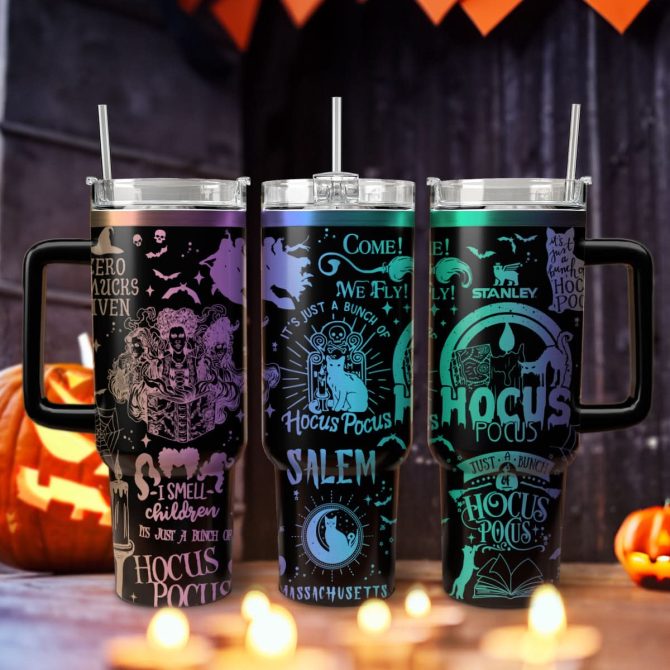 Hocus Pocus Movies Custom Stanley Quencher 40Oz Stainless Steel Tumbler With Handle