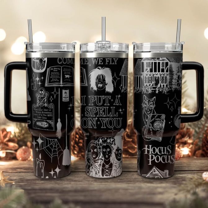 Hocus Pocus Movies Custom Stanley Quencher 40Oz Stainless Steel Tumbler With Handle