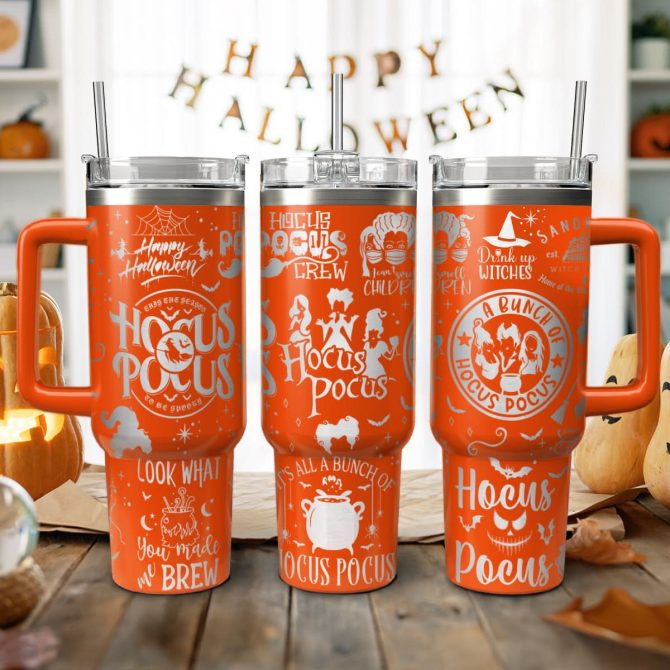 Hocus Pocus Movies Custom Stanley Quencher 40Oz Stainless Steel Tumbler With Handle