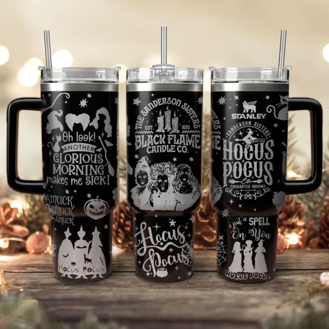 Hocus Pocus Movies Custom Stanley Quencher 40Oz Stainless Steel Tumbler With Handle