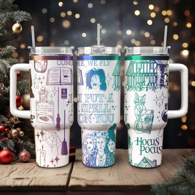 Hocus Pocus Movies Custom Stanley Quencher 40Oz Stainless Steel Tumbler With Handle