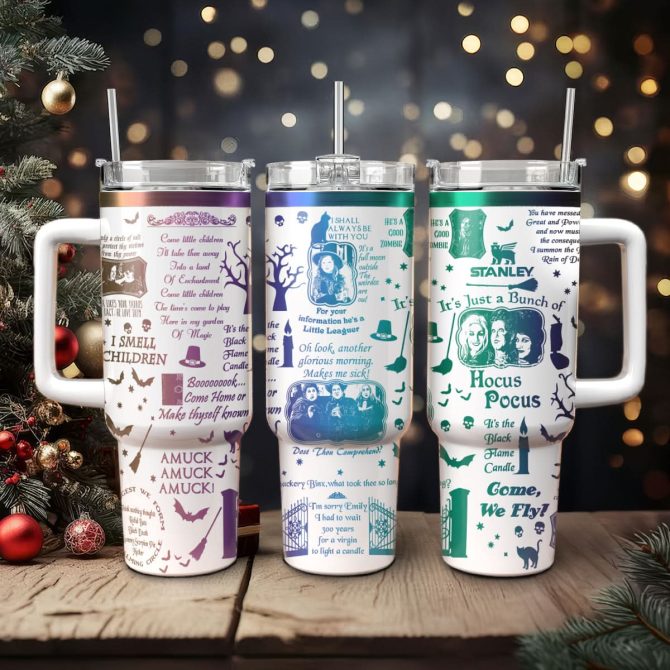 Hocus Pocus Movies Custom Stanley Quencher 40Oz Stainless Steel Tumbler With Handle