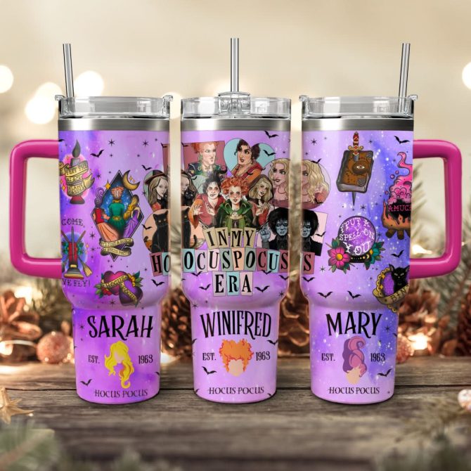 Hocus Pocus Movies Custom Stanley Quencher 40Oz Stainless Steel Tumbler With Handle - Image 2