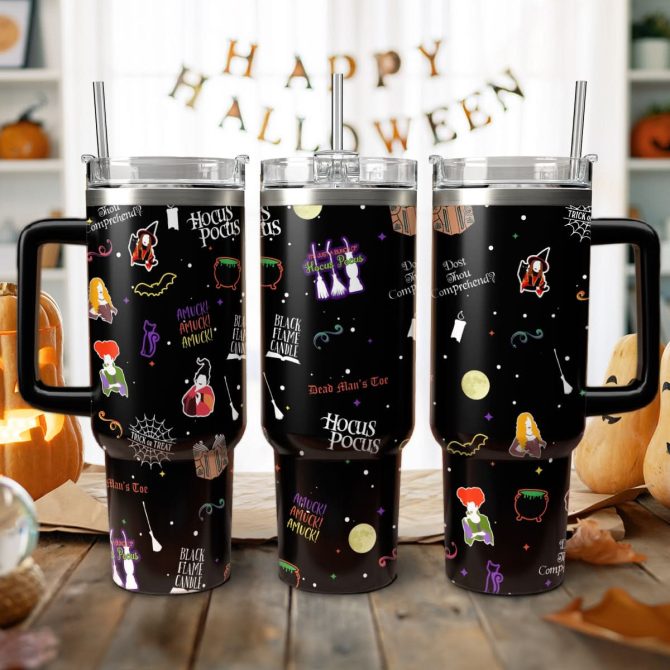 Hocus Pocus Movies Custom Stanley Quencher 40Oz Stainless Steel Tumbler With Handle