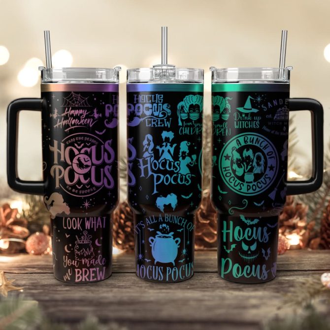 Hocus Pocus Movies Custom Stanley Quencher 40Oz Stainless Steel Tumbler With Handle