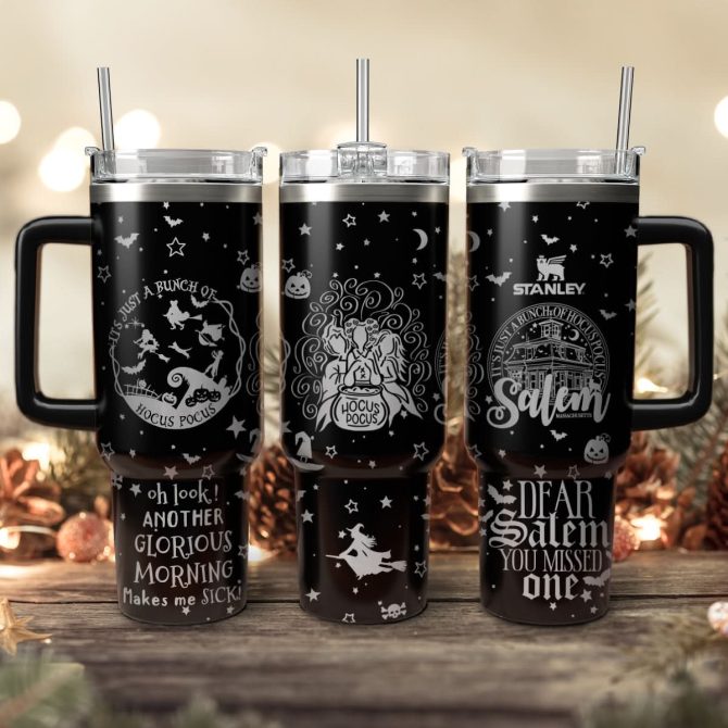 Hocus Pocus Movies Custom Stanley Quencher 40Oz Stainless Steel Tumbler With Handle