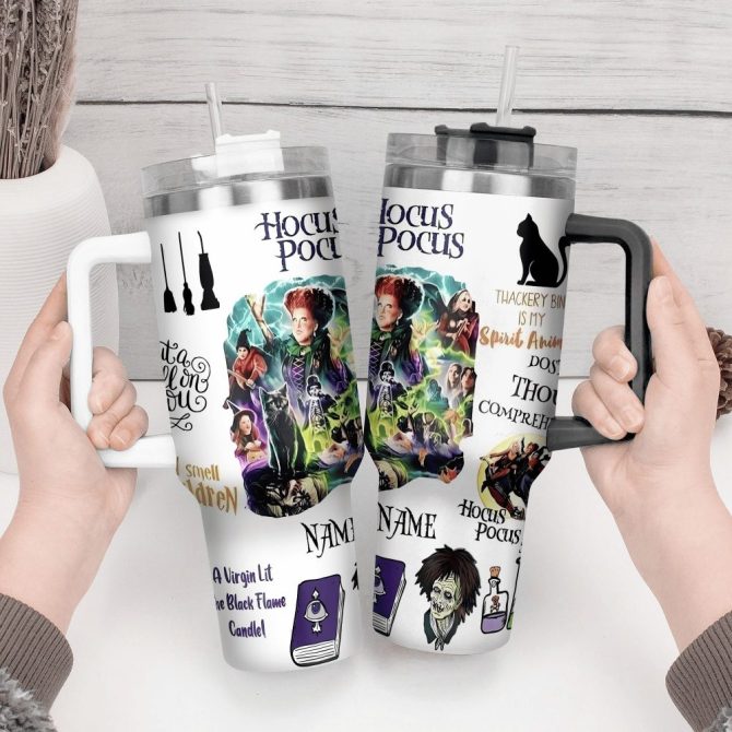 Hocus Pocus Movies Custom Stanley Quencher 40Oz Stainless Steel Tumbler With Handle - Image 4