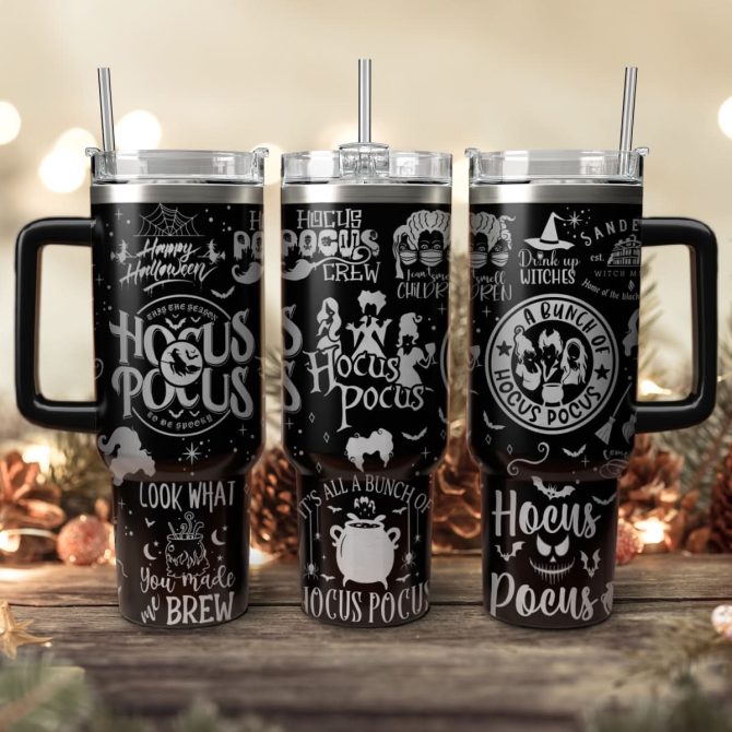 Hocus Pocus Movies Custom Stanley Quencher 40Oz Stainless Steel Tumbler With Handle