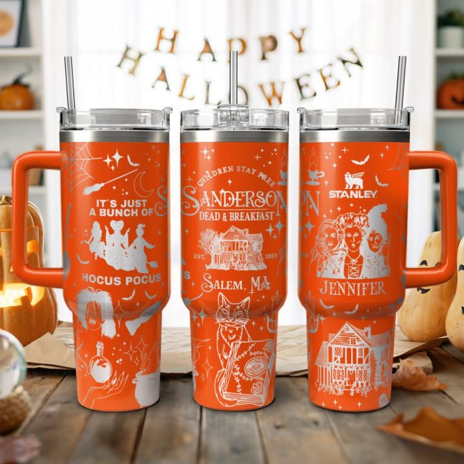 Hocus Pocus Movies Custom Stanley Quencher 40Oz Stainless Steel Tumbler With Handle