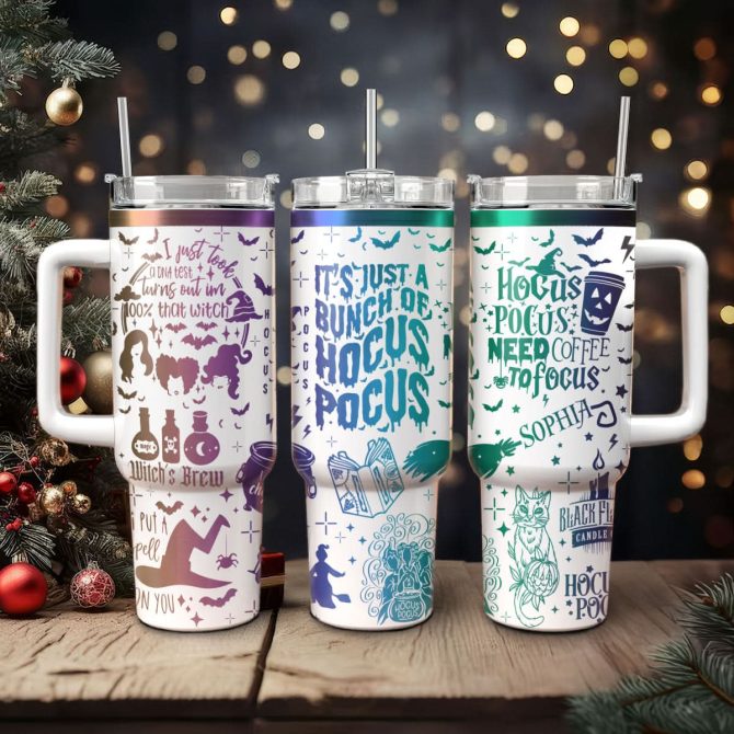 Hocus Pocus Movies Custom Stanley Quencher 40Oz Stainless Steel Tumbler With Handle