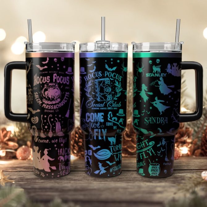 Hocus Pocus Movies Custom Stanley Quencher 40Oz Stainless Steel Tumbler With Handle