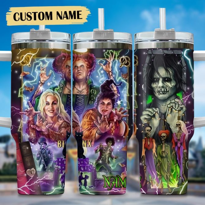 Hocus Pocus Movies Custom Stanley Quencher 40Oz Stainless Steel Tumbler With Handle