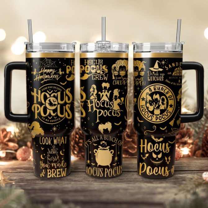 Hocus Pocus Movies Custom Stanley Quencher 40Oz Stainless Steel Tumbler With Handle